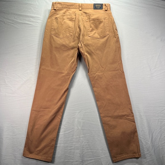 Brooks Brothers Chino Pants Mens 33x30 Slim Fit Brown Flat Front Travel Stretch - Picture 3 of 11